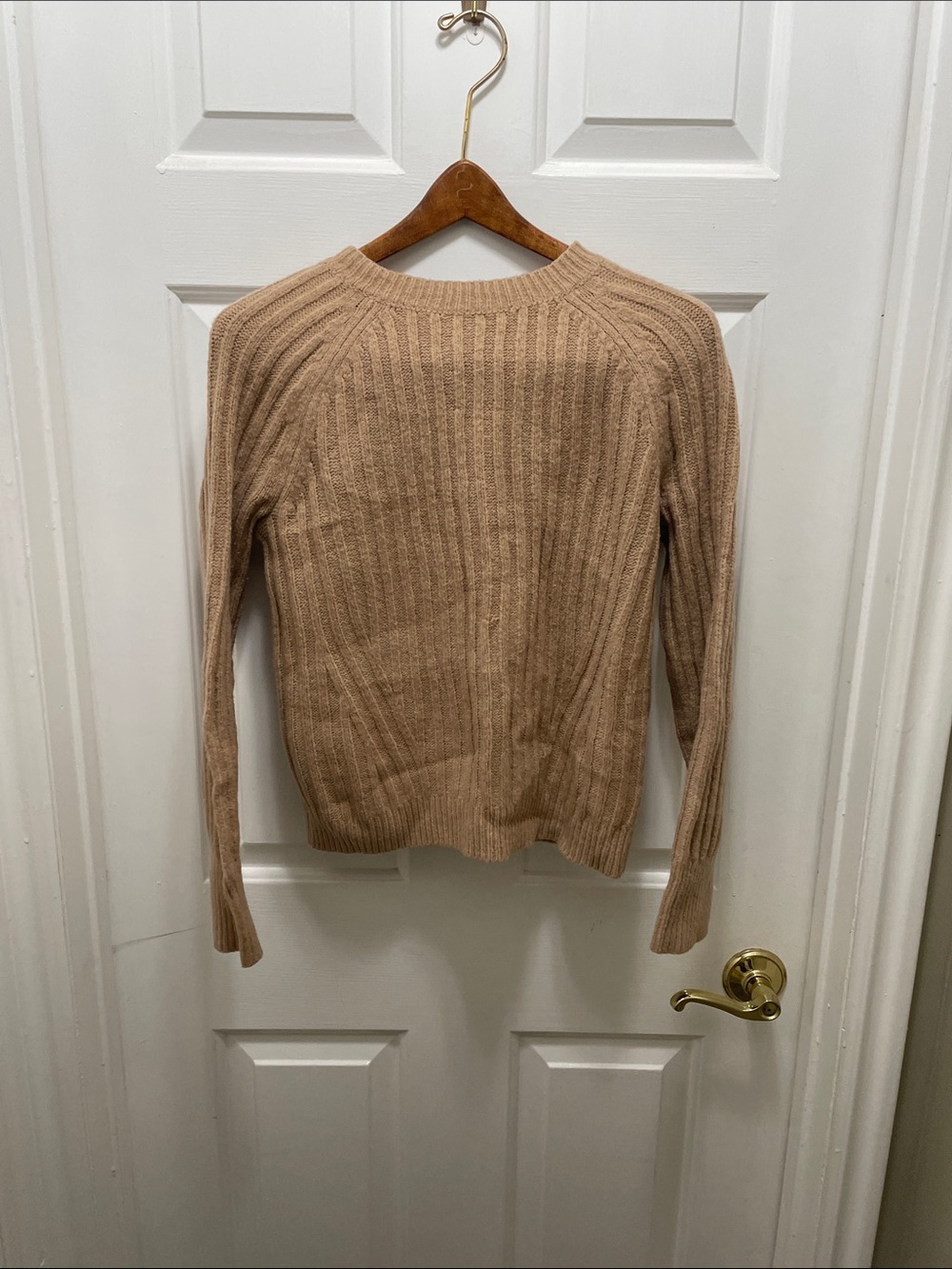 a new day Ribbed Crewneck Sweater in Tan